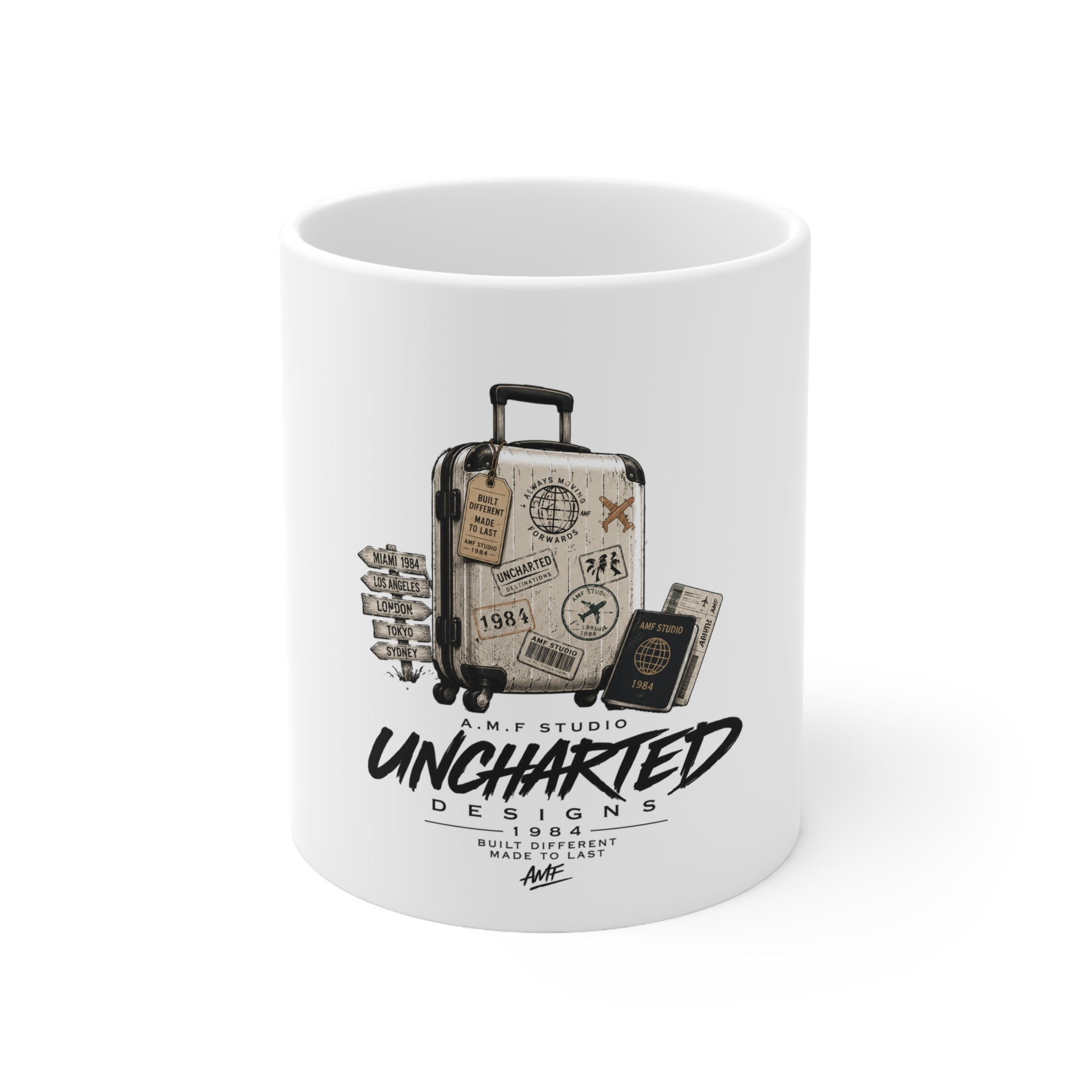 Uncharted Travel Ceramic Coffee Mug  11oz & 15oz | A.M.F Studio 1984