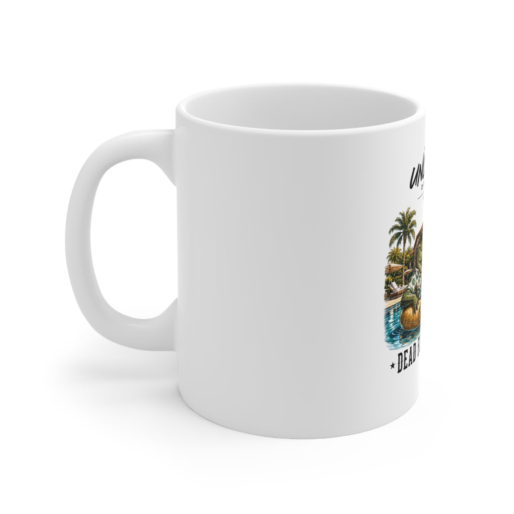 Crocodile Poolside Ceramic Coffee Mug  11oz & 15oz | A.M.F Studio 1984