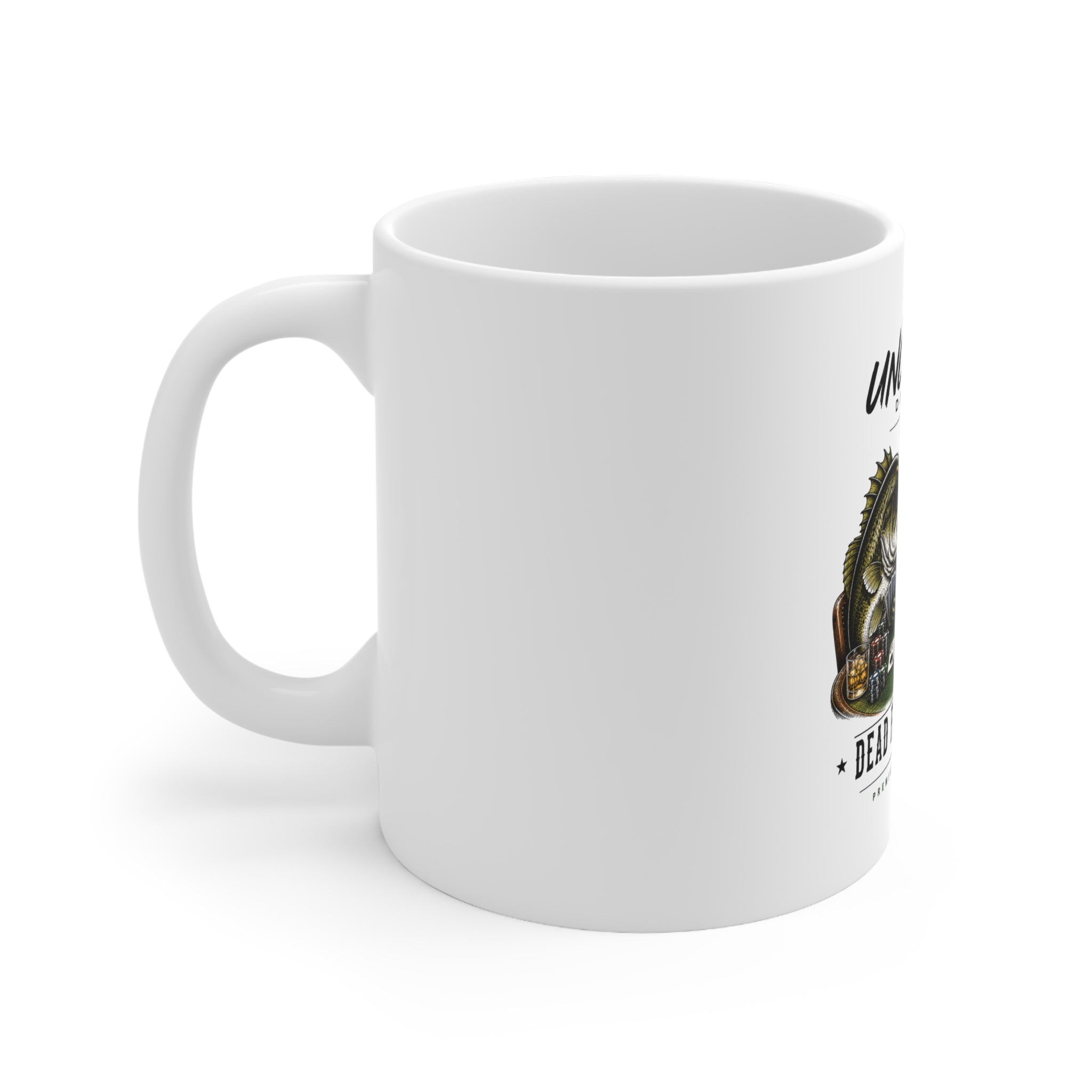 Bass Fish & Lobster Poker Ceramic Coffee Mug  11oz & 15oz | A.M.F Studio 1984