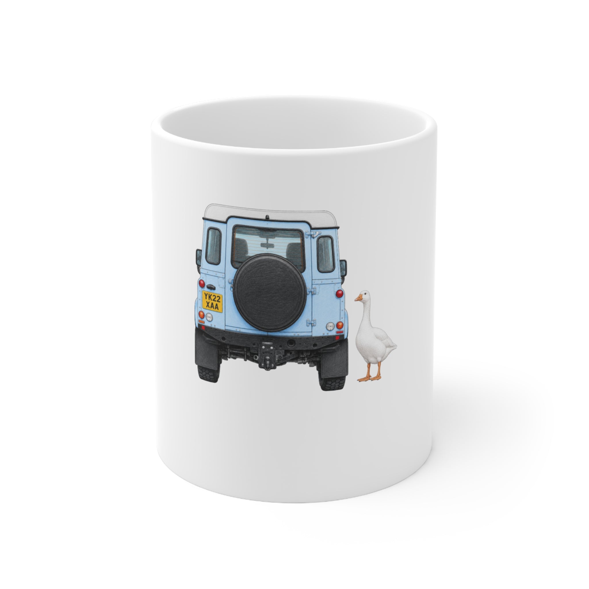 Blue Classic 4x4 & Goose Ceramic Coffee Mug – Country Gift – 11oz & 15oz | A.M.F Studio 1984