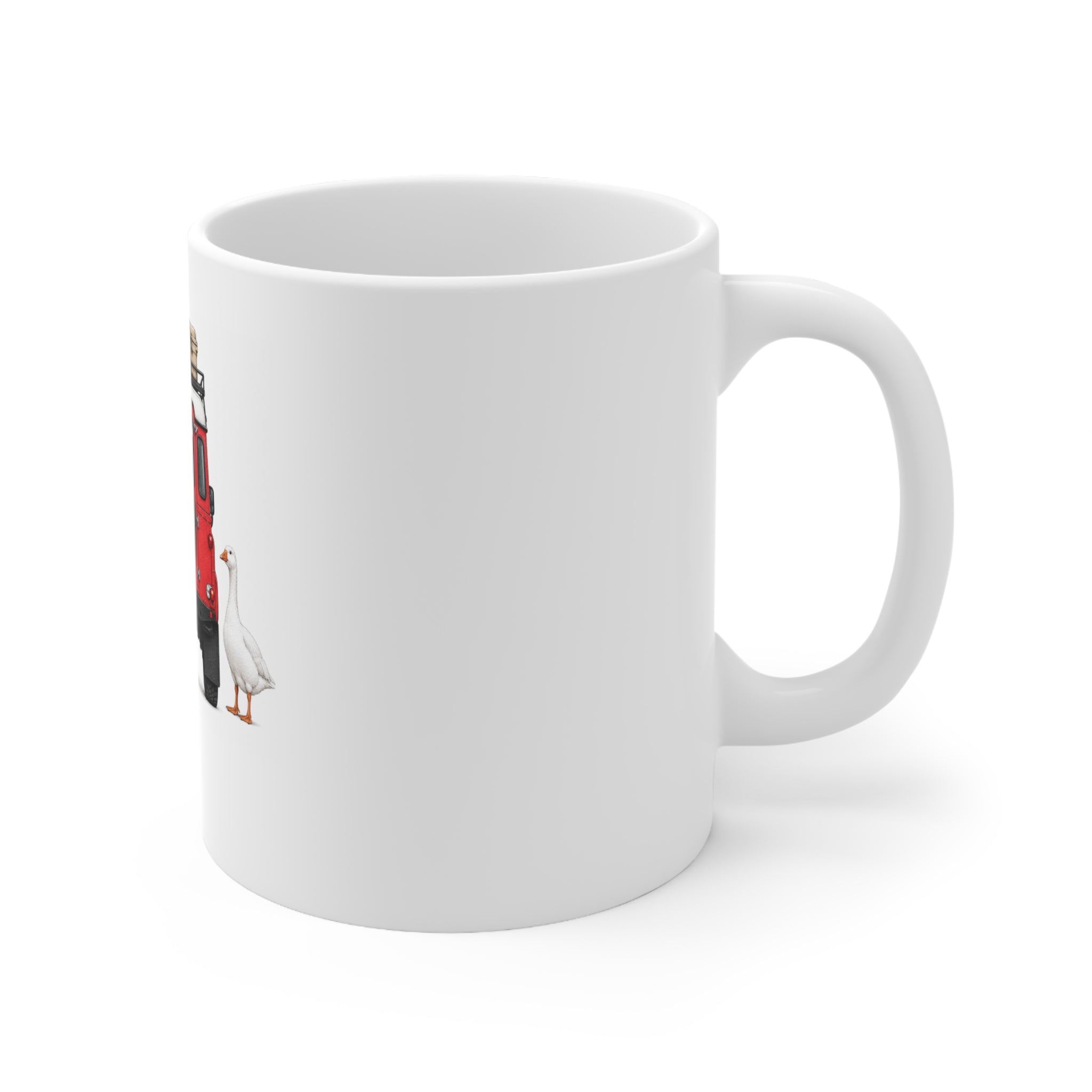 Bigfoot & Goose Red Classic 4x4 Ceramic Coffee Mug – 11oz & 15oz | A.M.F Studio 1984