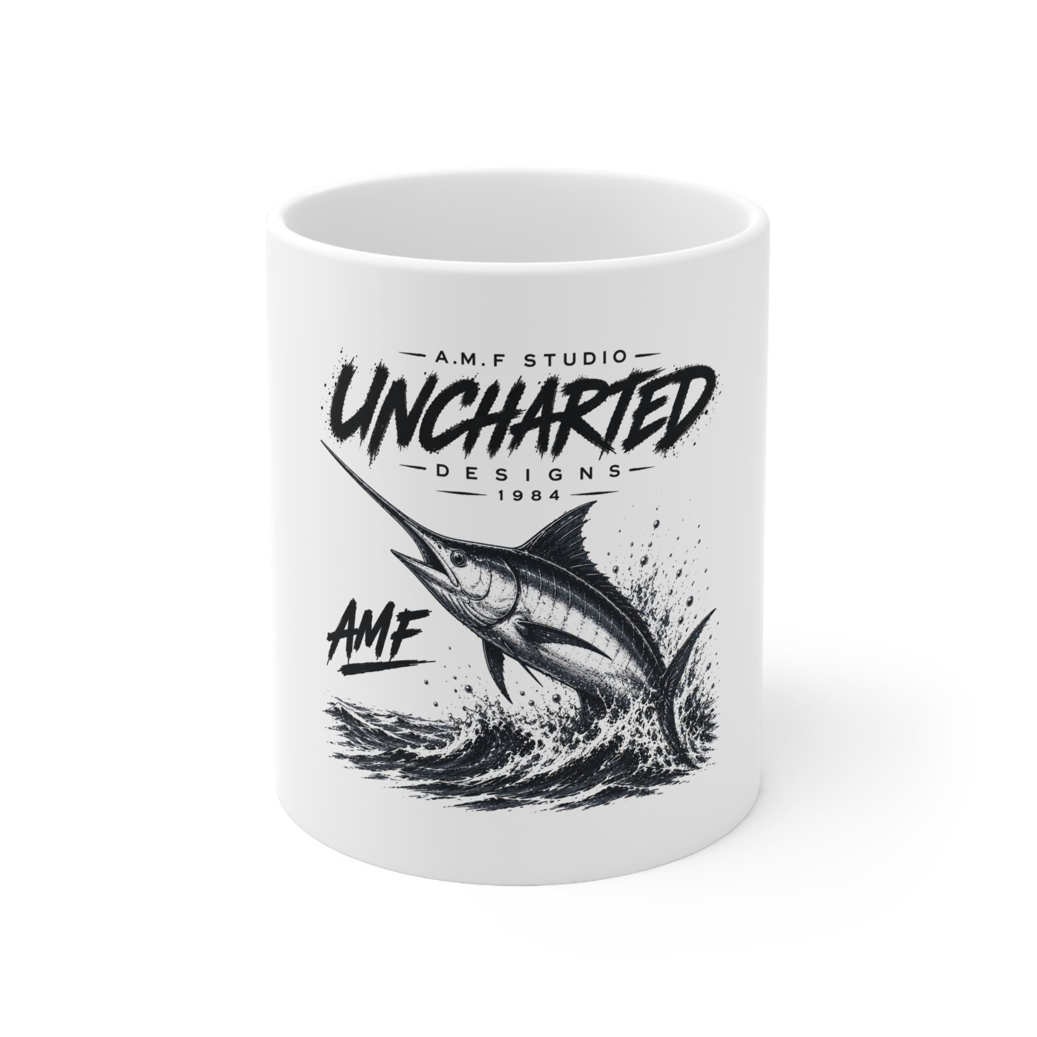 Marlin Fishing Ceramic Coffee Mug  11oz & 15oz | A.M.F Studio 1984