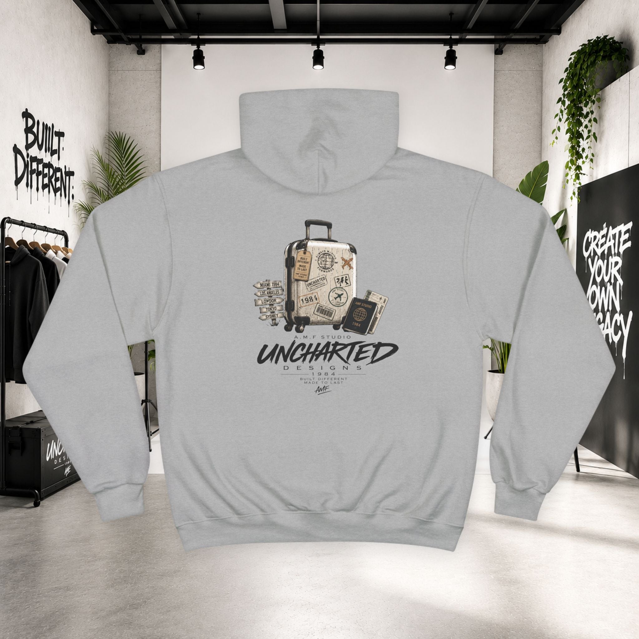 Champion × Uncharted 1984 World Traveller Graphic Hoodie  Premium Streetwear