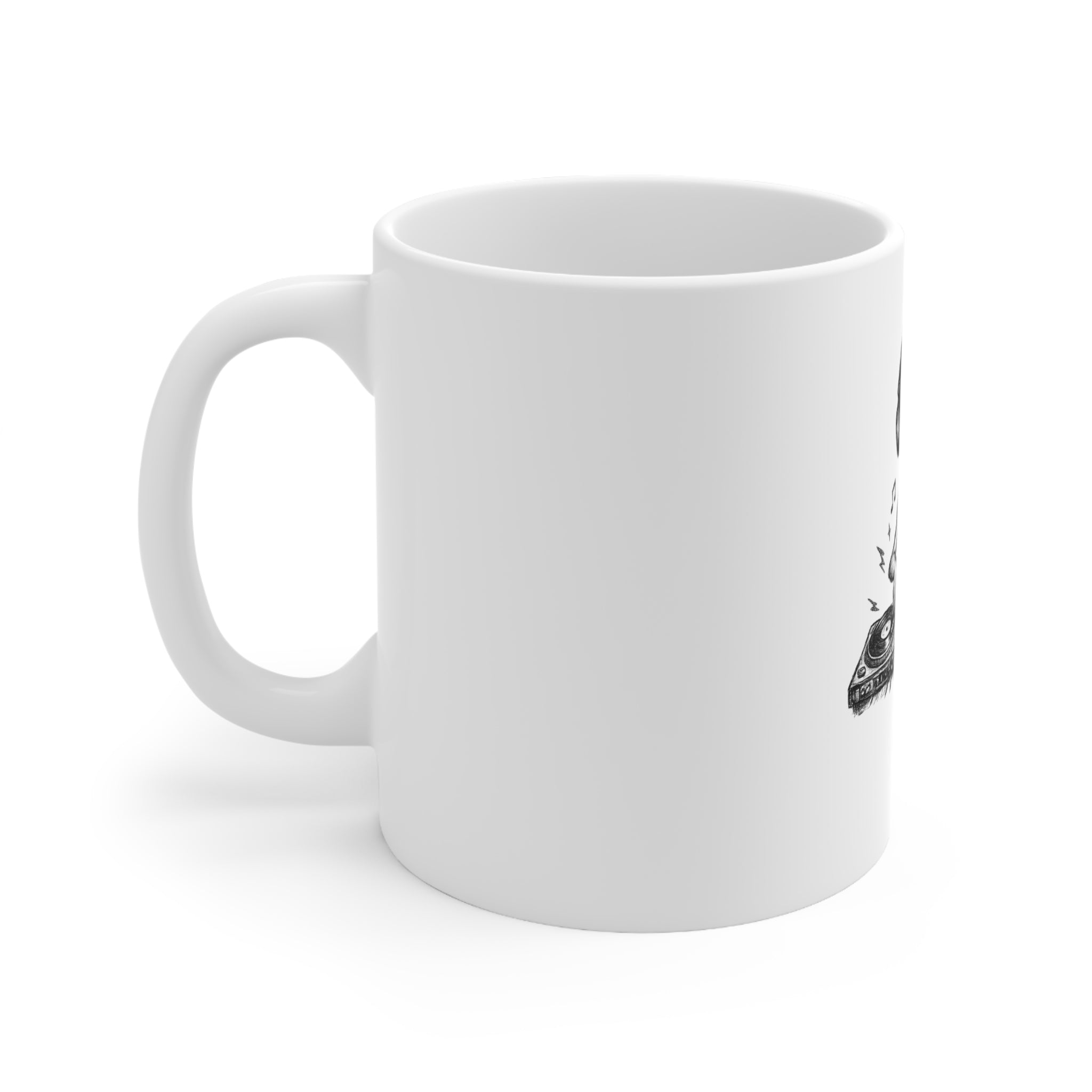 Alien DJ Ceramic Coffee Mug – Electronic Music & Rave Gift – 11oz & 15oz | A.M.F Studio 1984