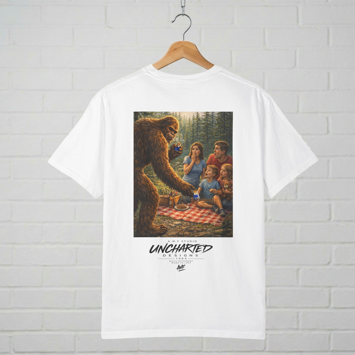 Bigfoot Picnic T-Shirt  A.M.F Studio 1984