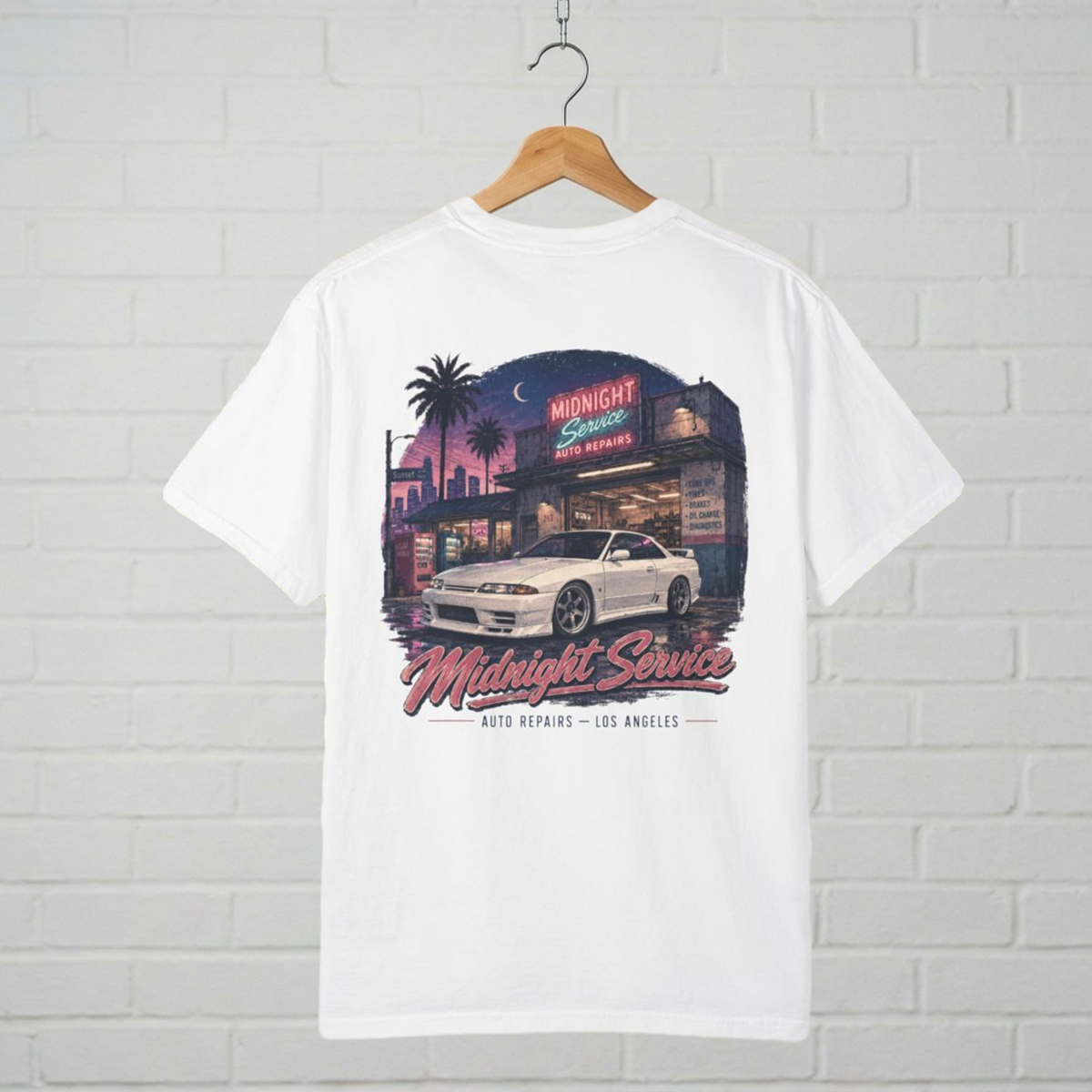 Midnight Service JDM Inspired T-Shirt, Retro Japanese Sports Car