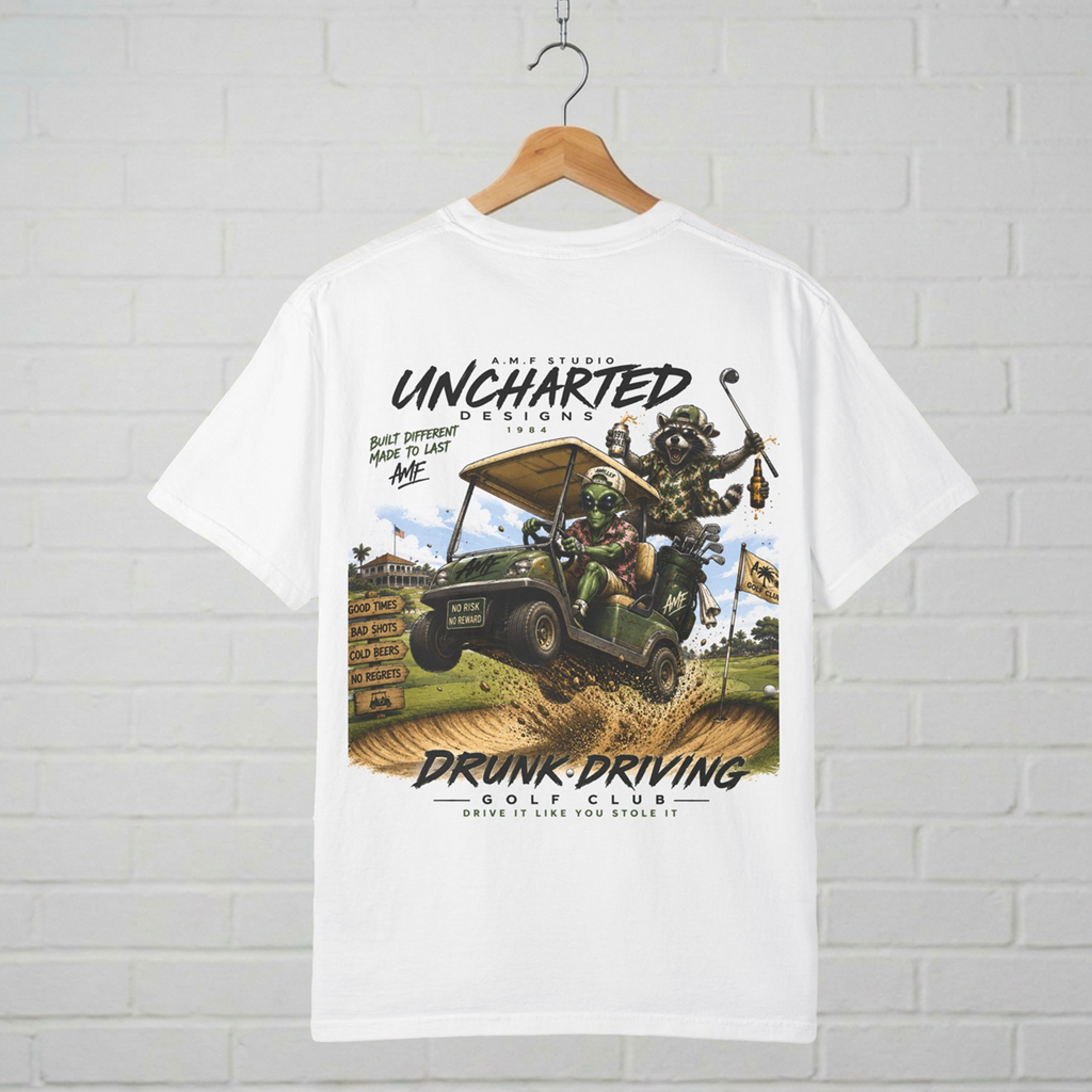 Alien & Raccoon Golf T-Shirt  A.M.F Studio 1984