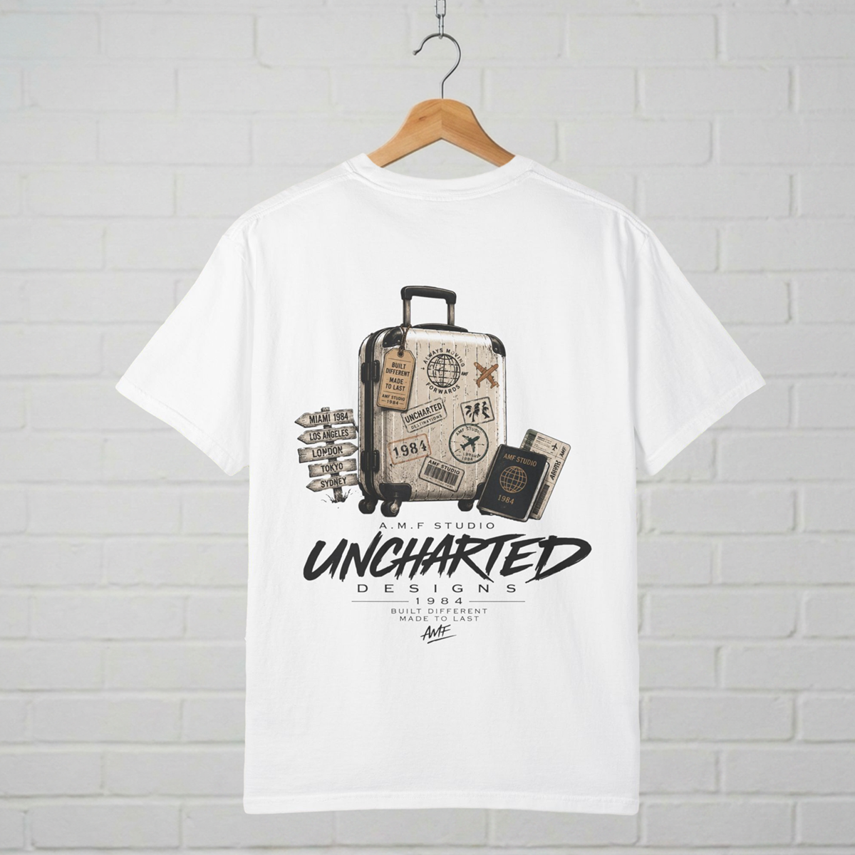 Travel Suitcase Graphic T-Shirt A.M.F Studio 1984