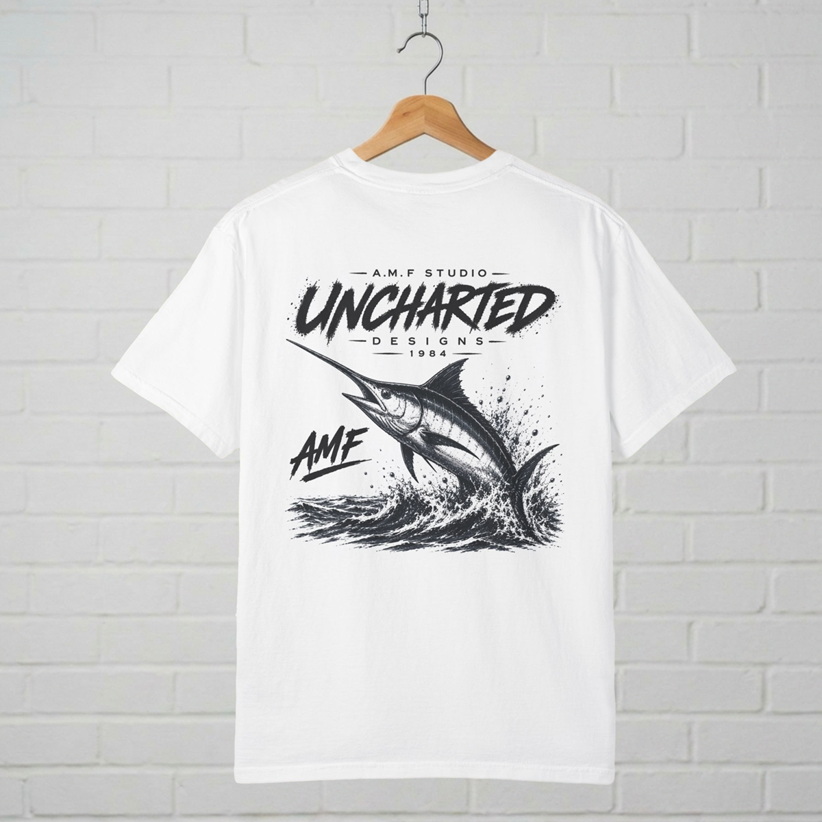 Marlin Fishing Graphic T-Shirt – Premium Back Print Tee
