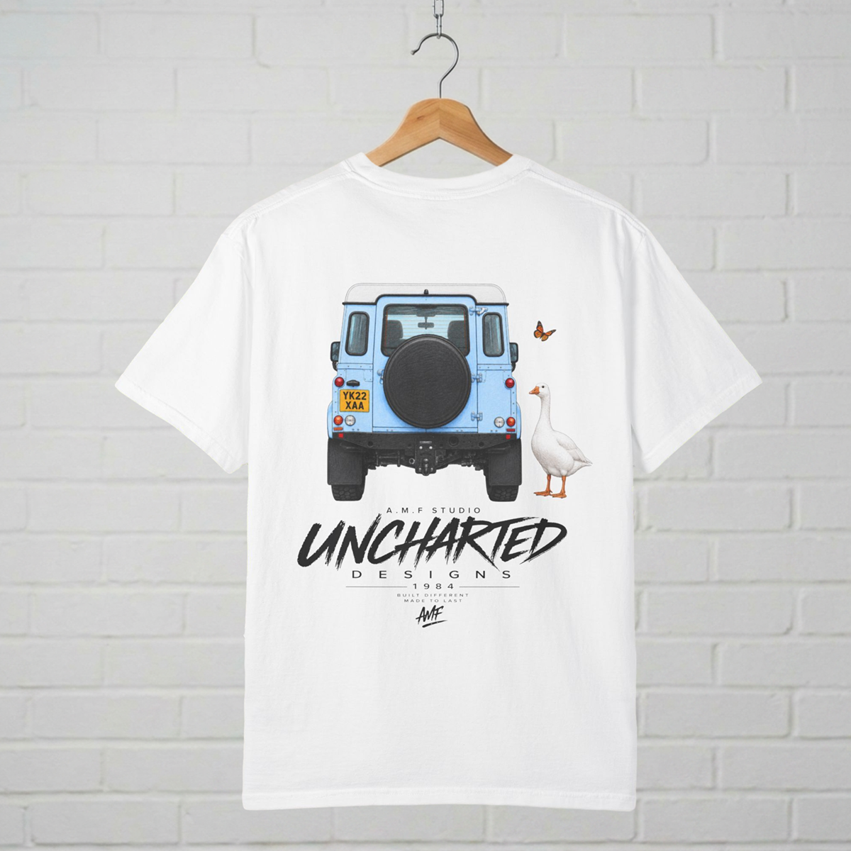 Blue 4x4 & Goose T-Shirt  A.M.F Studio 1984 Uncharted Designs