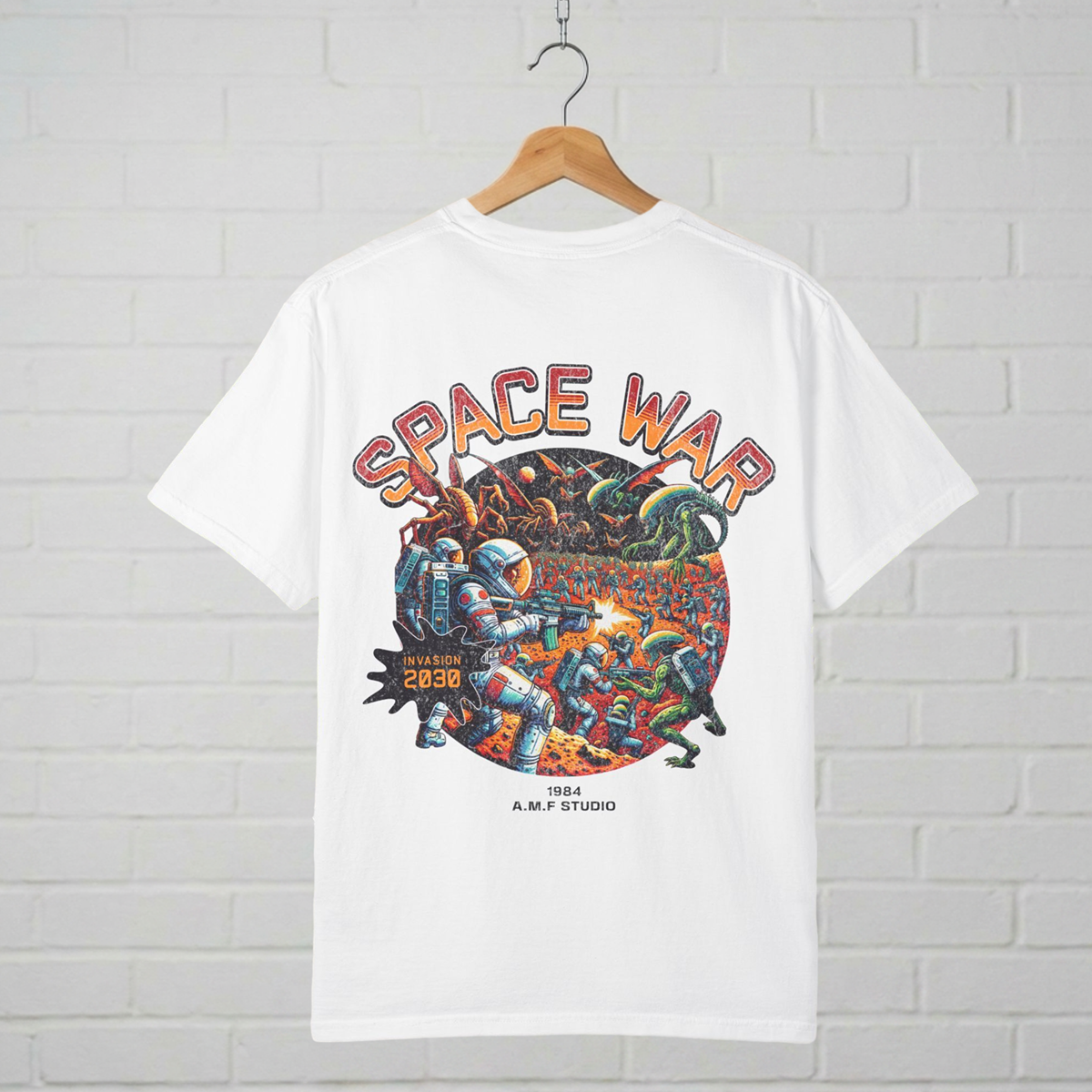 Space War Invasion T-Shirt A.M.F Studio 1984
