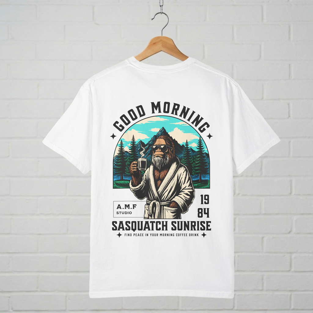 Sasquatch Sunrise T-Shirt  A.M.F Studio 1984