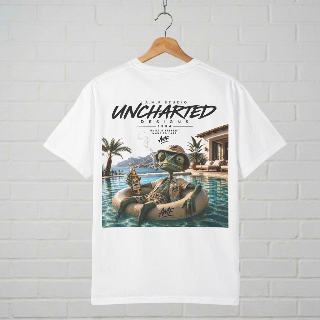 Poolside Chameleon T-Shirt  A.M.F Studio 1984