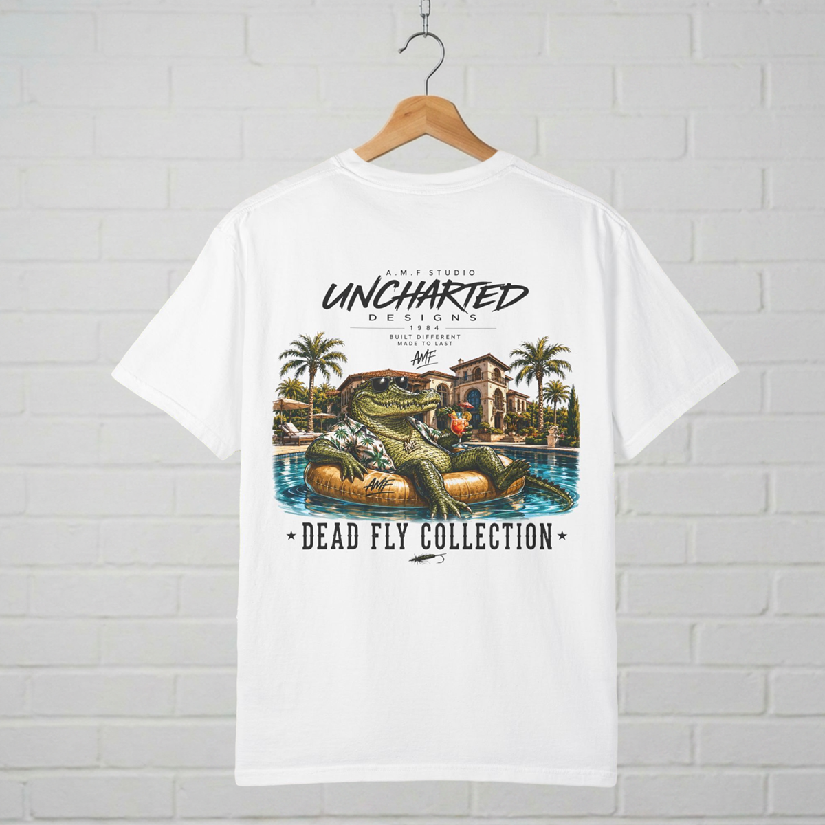Poolside Crocodile T-Shirt  Dead Fly Collection Uncharted