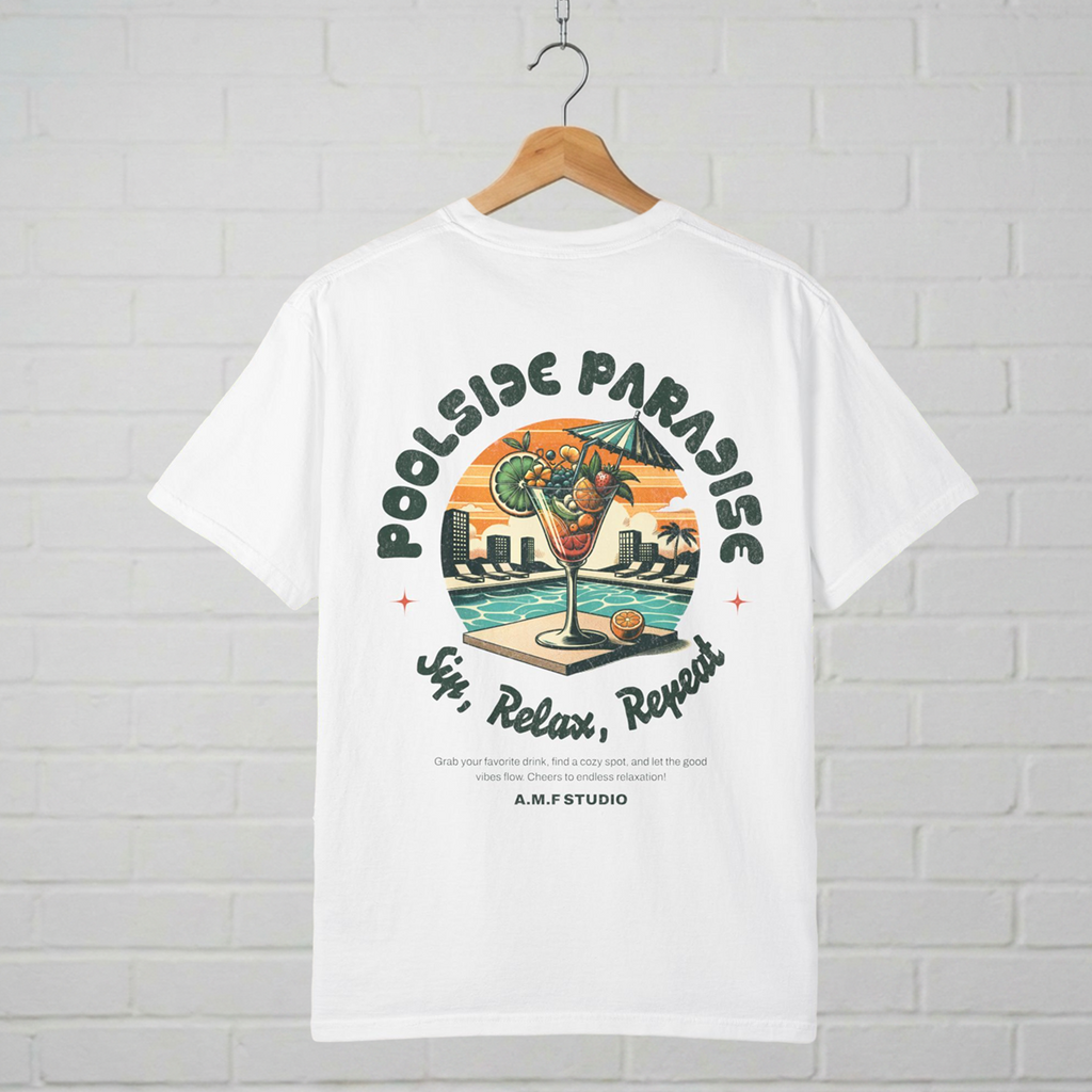 Poolside Paradise T-Shirt  A.M.F Studio 1984 Uncharted Designs
