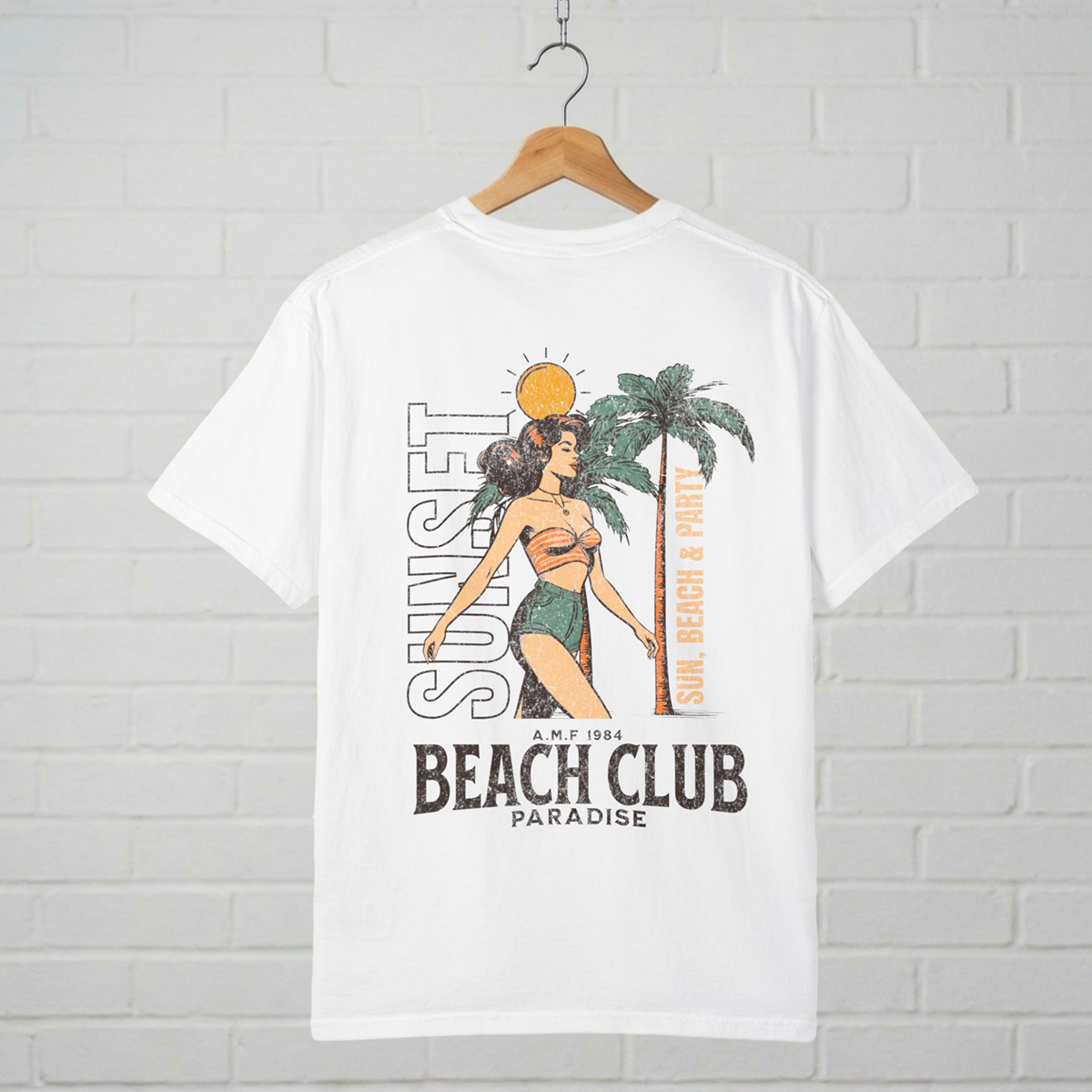 Sunset Beach Club T-Shirt  A.M.F Studio 1984