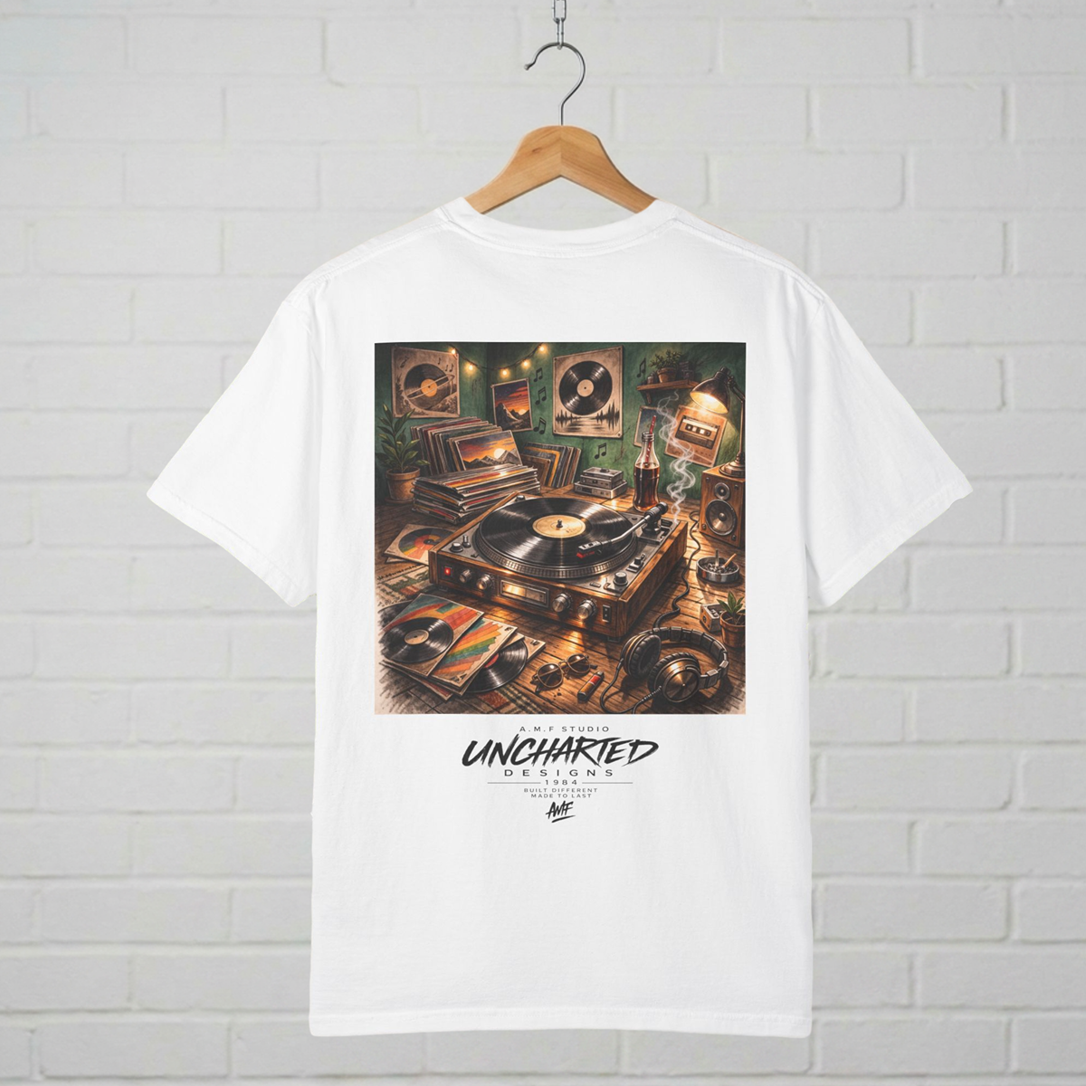Vinyl Record T-Shirt A.M.F Studio 1984 Uncharted Designs