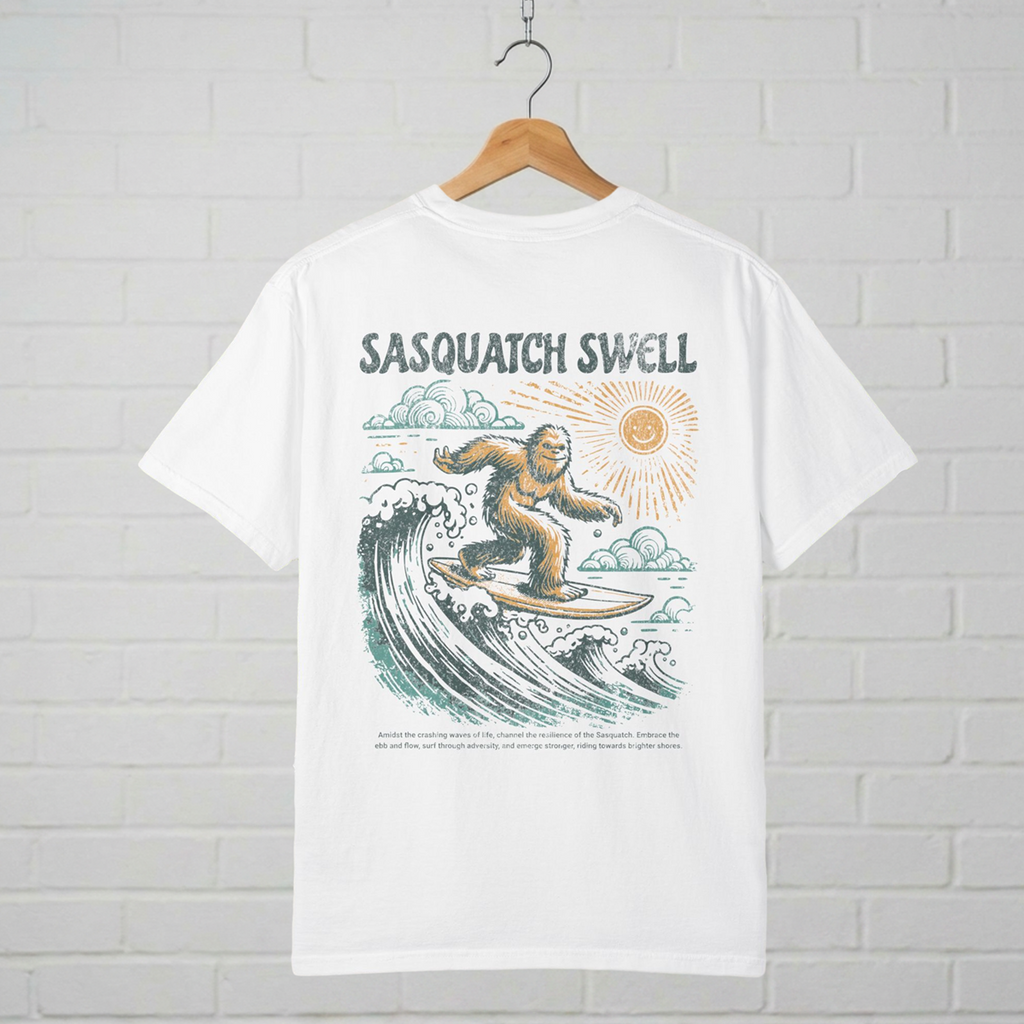 Sasquatch Swell Surf T-Shirt A.M.F Studio 1984 Uncharted Designs