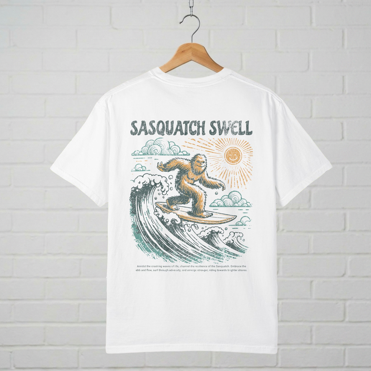 Sasquatch Swell Surf T-Shirt A.M.F Studio 1984 Uncharted Designs