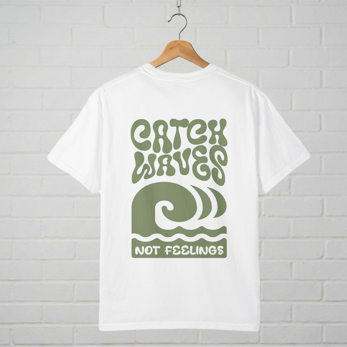 Catch Waves Not Feelings T-Shirt  Retro Surf A.M.F Studio 1984