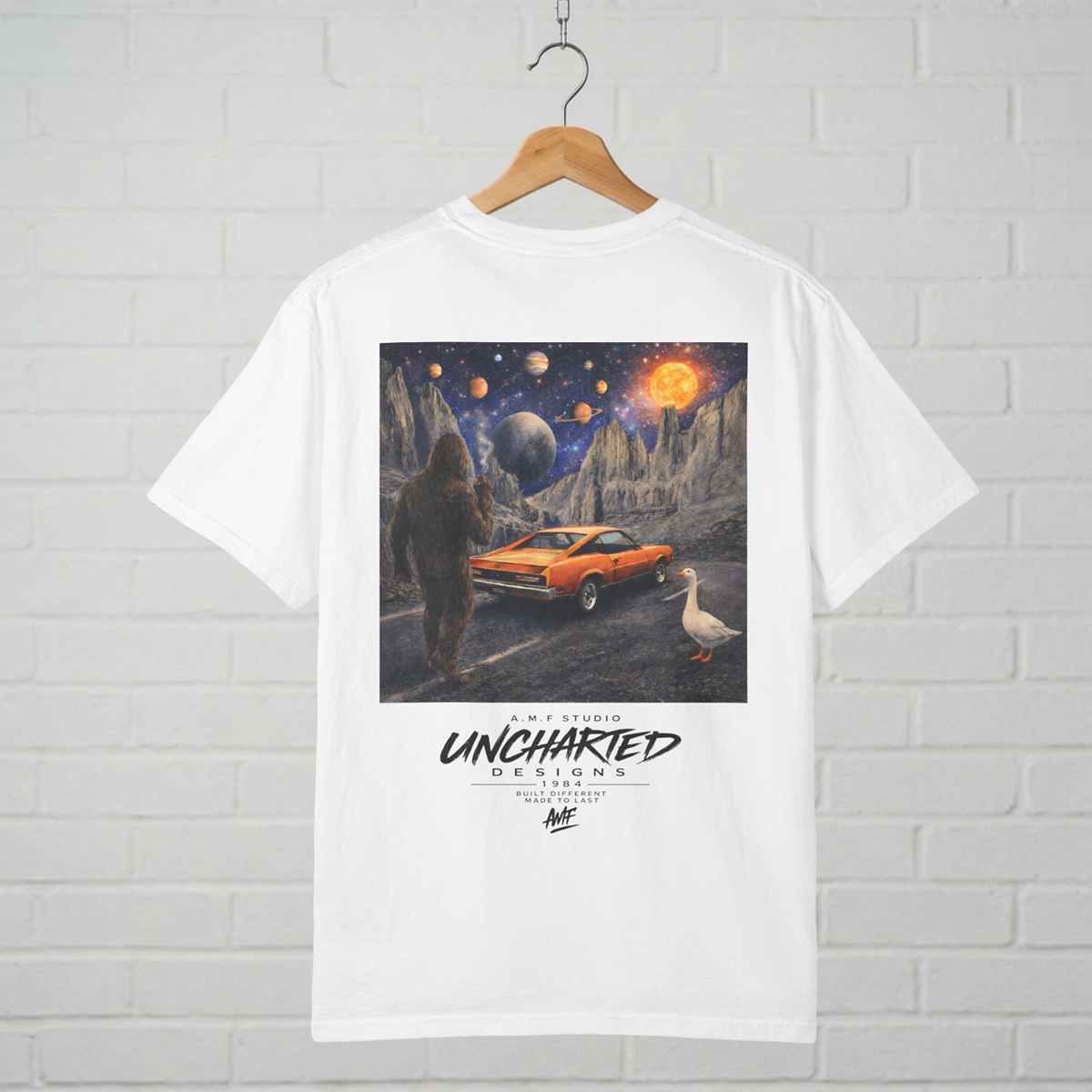 Cosmic Bigfoot Road Trip T-Shirt  A.M.F Studio 1984
