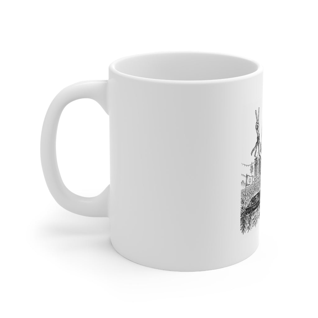 Alien DJ Festival Ceramic Coffee Mug – Rave & Electronic Music Gift – 11oz & 15oz | A.M.F Studio 1984