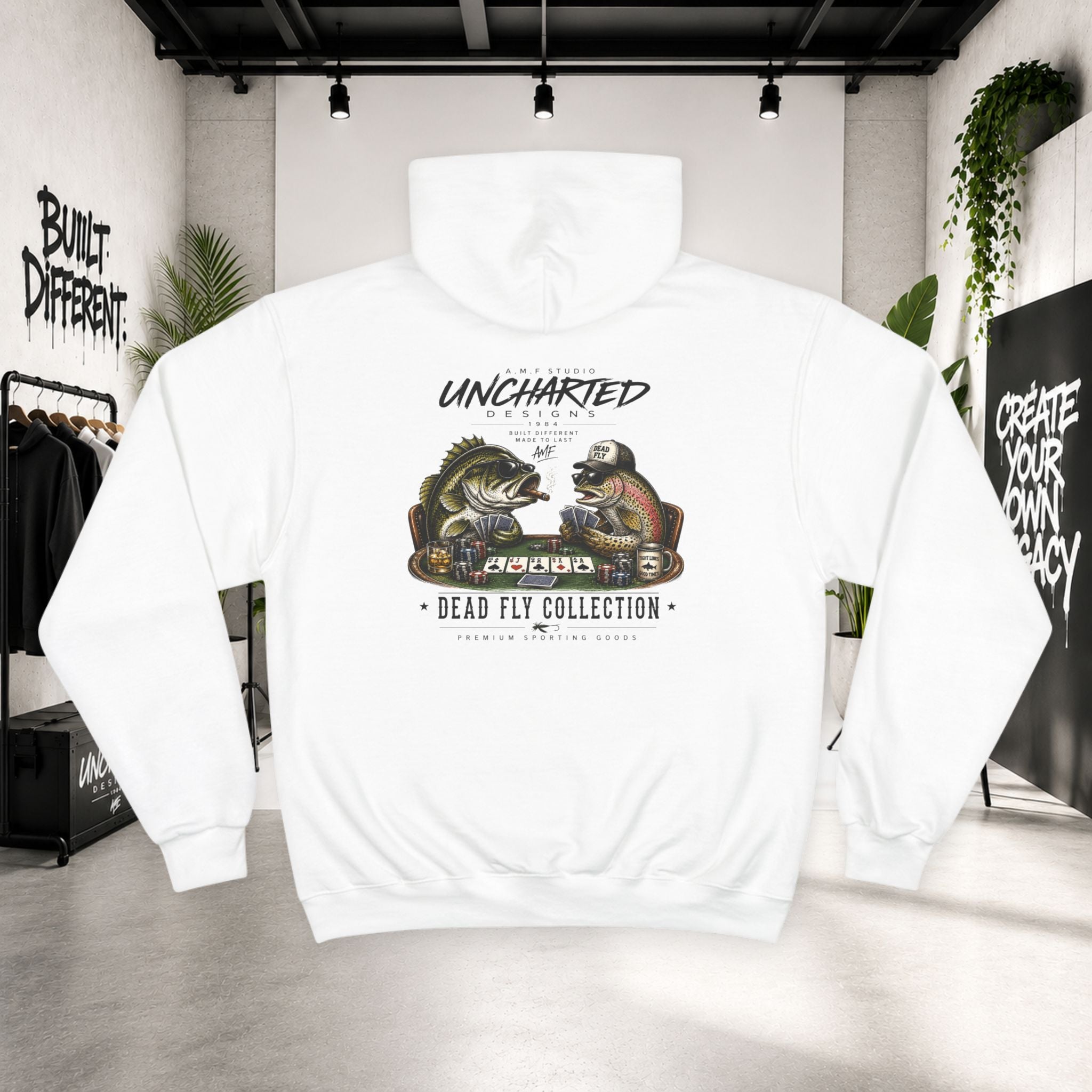 Champion × Uncharted Dead Fly Bass & Trout Poker Hoodie
