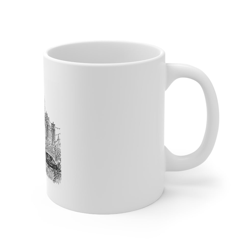 Alien DJ Festival Ceramic Coffee Mug – Rave & Electronic Music Gift – 11oz & 15oz | A.M.F Studio 1984