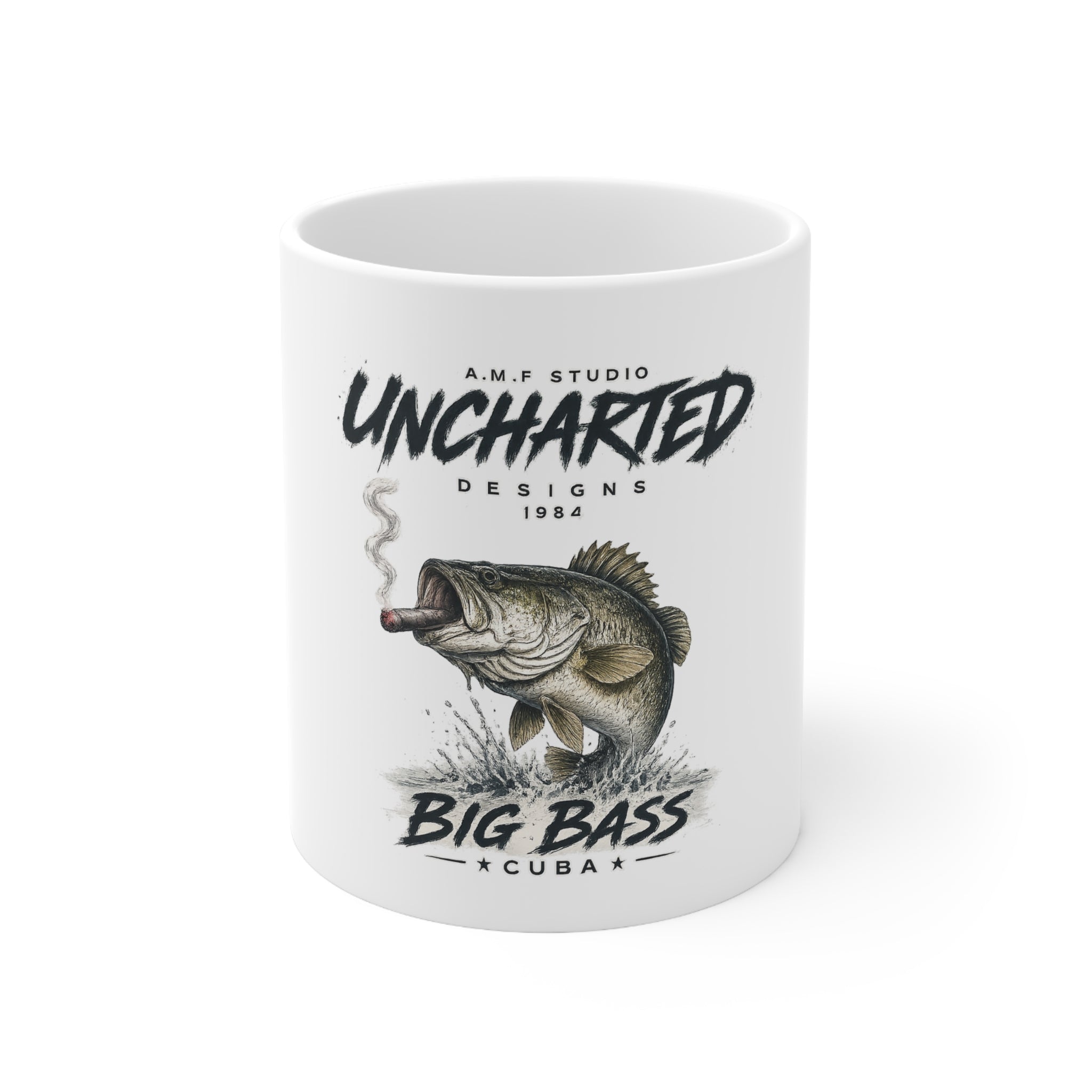 Big Bass Cuba Ceramic Coffee Mug  11oz & 15oz | A.M.F Studio 1984