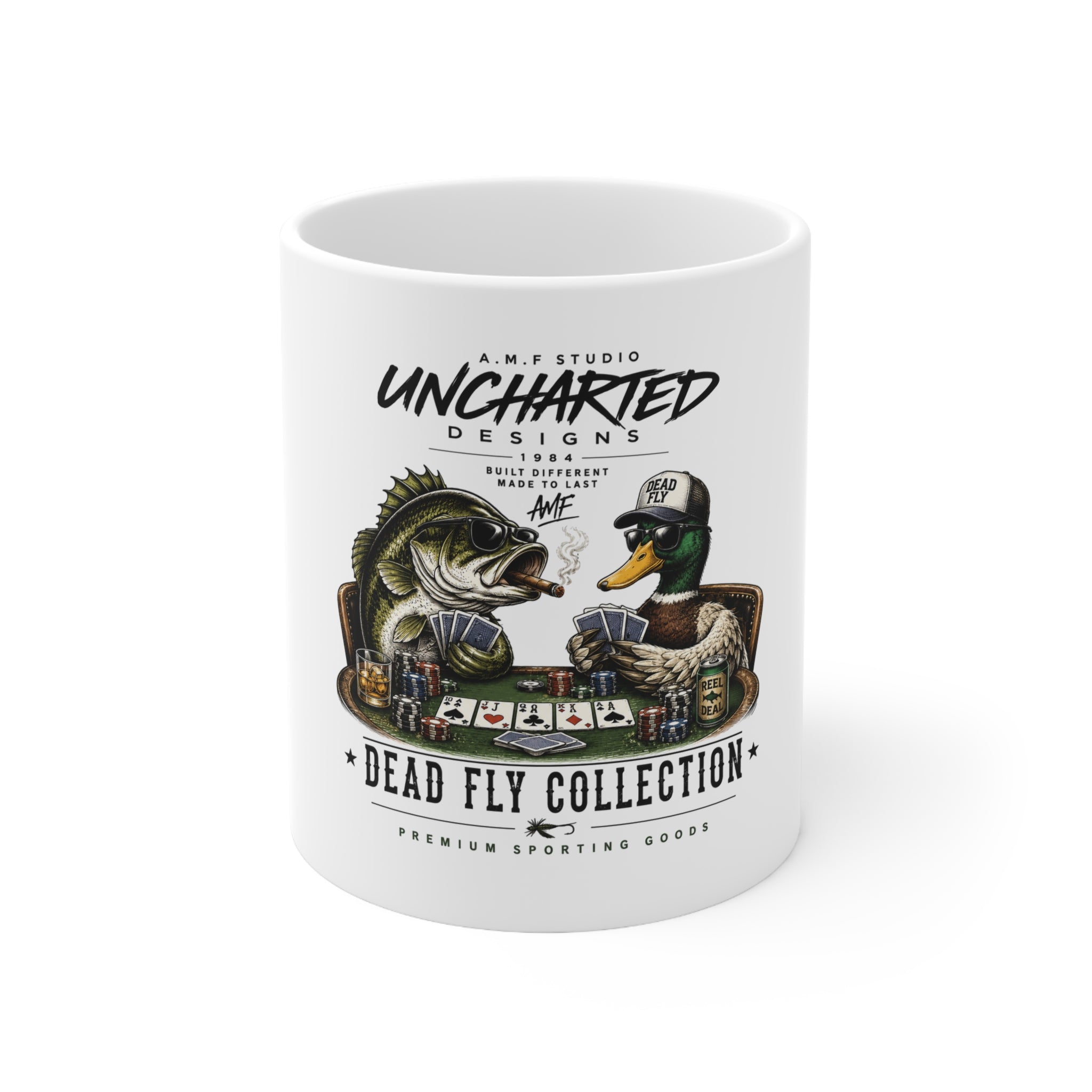 Dead Fly Fishing & Poker Ceramic Coffee Mug – 11oz & 15oz | A.M.F Studio 1984