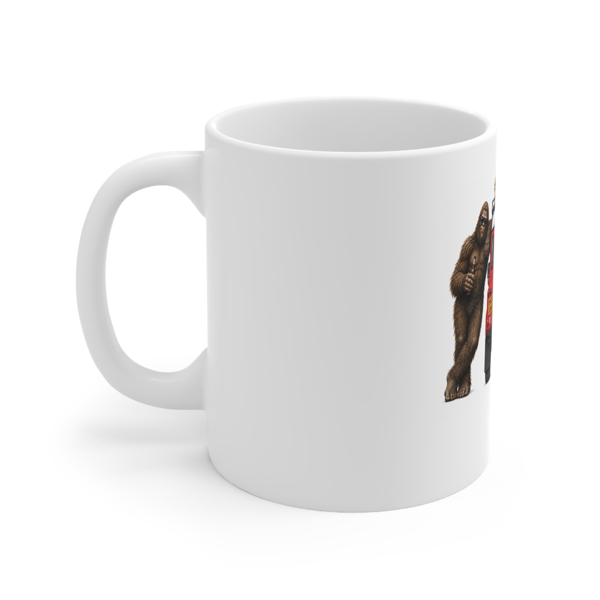 Bigfoot & Goose Red Classic 4x4 Ceramic Coffee Mug – 11oz & 15oz | A.M.F Studio 1984