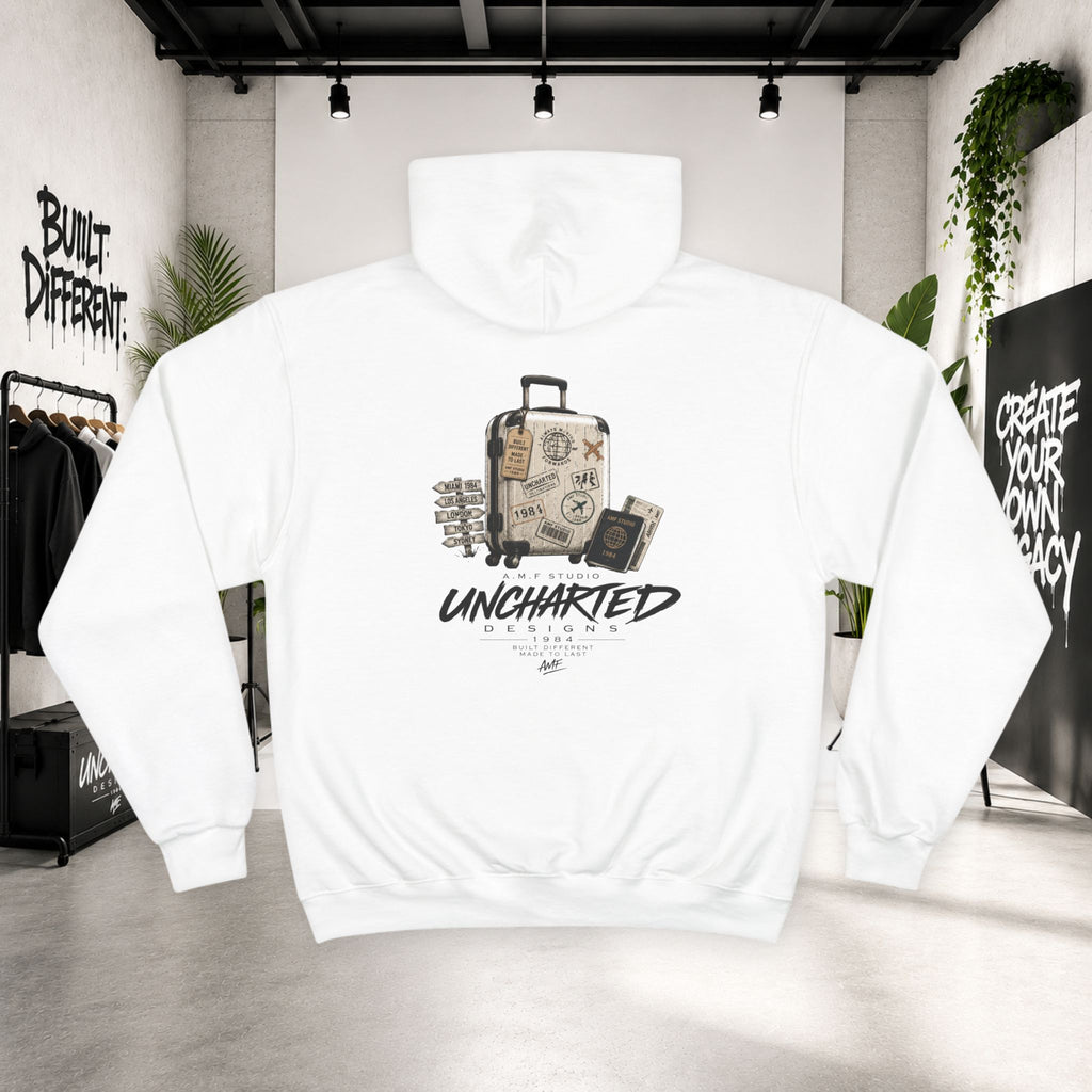Champion × Uncharted 1984 World Traveller Graphic Hoodie  Premium Streetwear